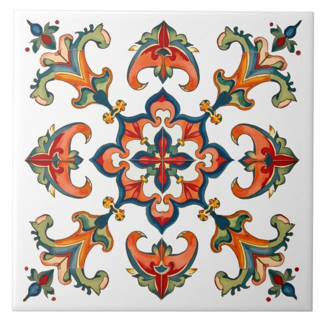 Carreau coloré, méditerranéen, mosaïque, (Devant)