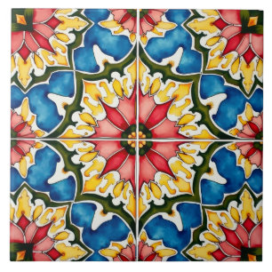 Carreau coloré, méditerranéen, mosaïque,
