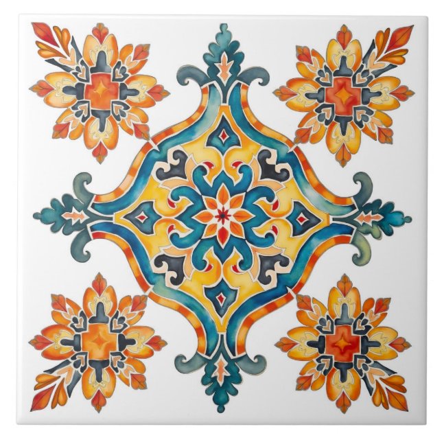 Carreau Coloré, Méditerranéen, mosaïque, Marocain, (Devant)