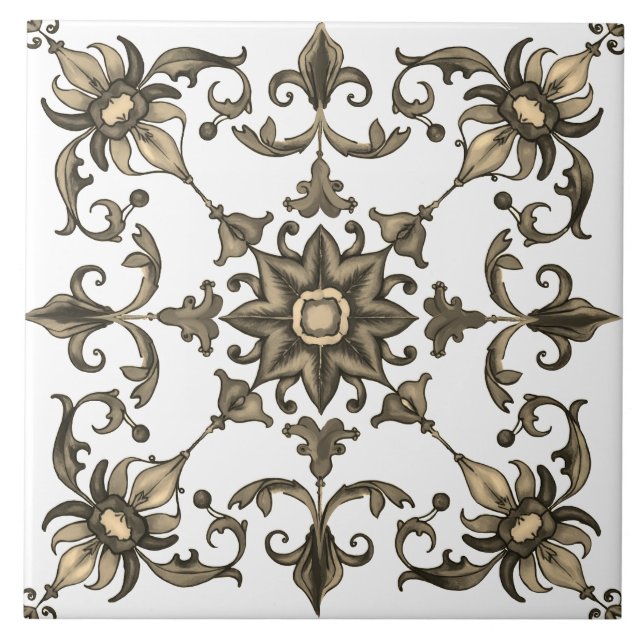 Carreau Coloré, Méditerranéen, mosaïque, vert, (Devant)