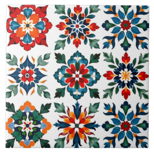 Carreau coloré, méditerranéen, scandinave, folkl, mosaïque