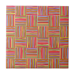 Carreau Coloré moderne abstrait crosshatch motif