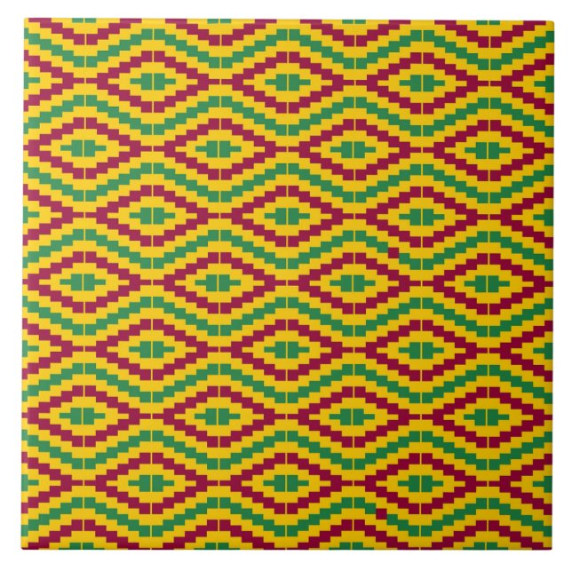 Carreau Colorful African Kente Pattern (Devant)