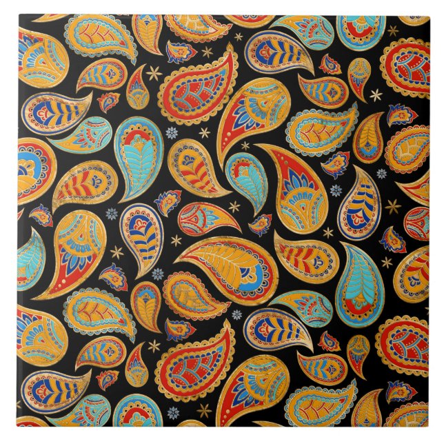 Carreau Colorful Paisley Pattern (Devant)