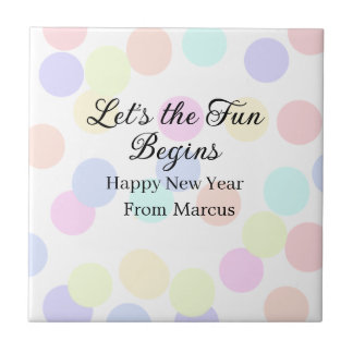 Carreau Colorful polka dots let's the fun begins new year