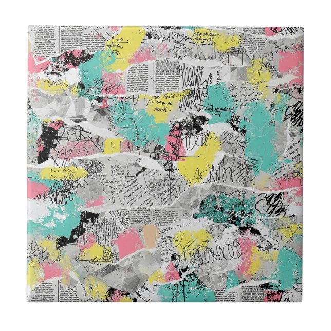 Carreau Colorful Urban Graffiti Pattern (3) (Devant)