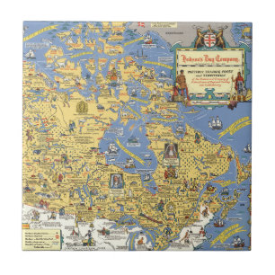 Carreau Compagnie de baie de Hudson - carte du Canada