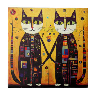 Carreau Compagnons Abstraits : Un conte de deux chats