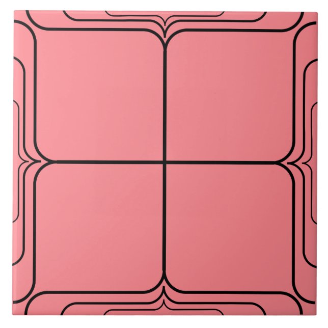 Carreau Complément pour Rose blanche Art Déco sur rose (Devant)