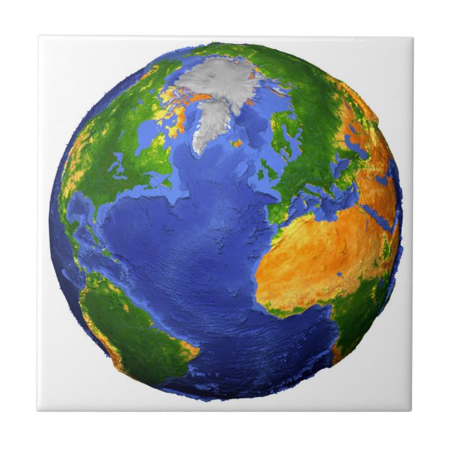 Carreau Complétez La Terre Avec Des Données Topographiques (Devant)