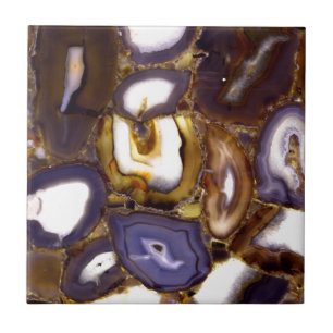 Carreau Conception d'Agate blanc Brown violet