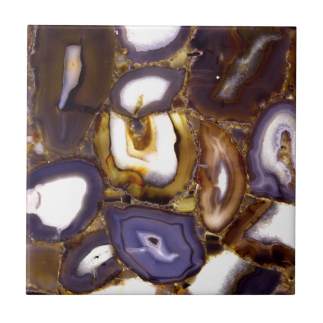 Carreau Conception d'Agate blanc Brown violet (Devant)