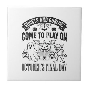 Carreau Conception de chemise Halloween Fantômes et Gobeli