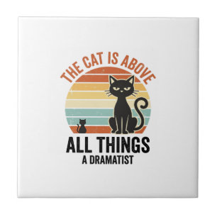 Carreau Conception de chemise humoristique de chat dramati