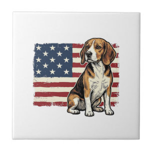 Carreau Conception de chemise pour chien de drapeau patrio