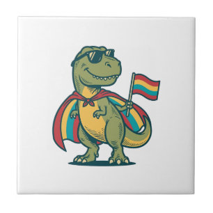 Carreau Conception de chemise vectorielle de dinosaure de 
