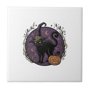 Carreau Conception de chemise vectorielle Halloween Chat S