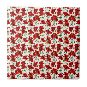 Carreau Conception de coquelicot rouge