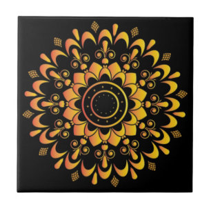 Carreau Conception de mandala unique doré-95747