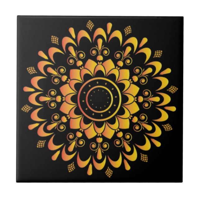 Carreau Conception de mandala unique doré-95747 (Devant)