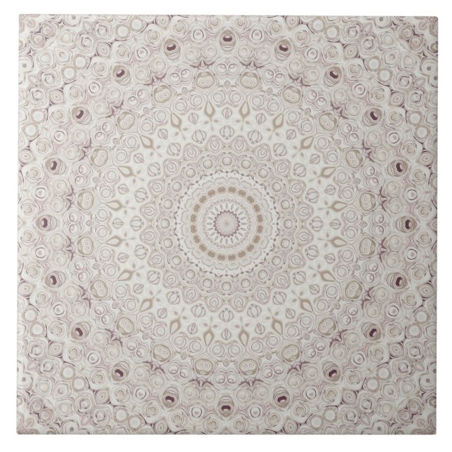 Carreau Conception de motif mandala beige et taupe (Devant)
