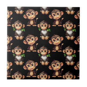 Carreau Conception de motif singe noir