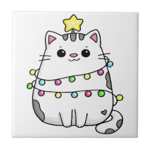 Carreau Conception de Noël de chat mignon