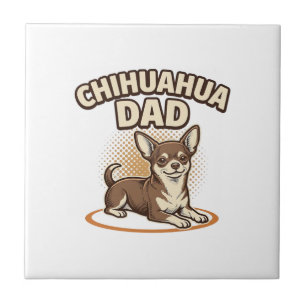 Carreau Conception de papa Chihuahua Gravure vintage pour 