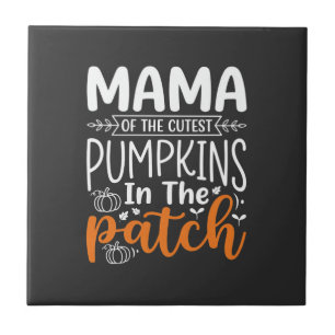 Carreau Conception de patch de citrouilles maman Halloween