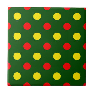 Carreau Conception de pois verts rouges jaunes