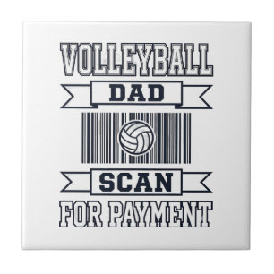 Carreau Conception de t-shirt drôle pour papa de volley-ba