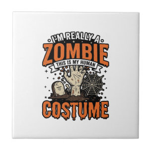 Carreau Conception de T-shirt Halloween Costume Zombie Vin