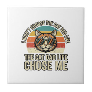 Carreau Conception de T-Shirt Vintage Cat Dad Life Chose M