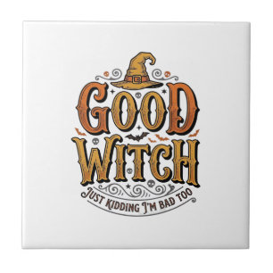 Carreau Conception de typographie Halloween sorcière genti