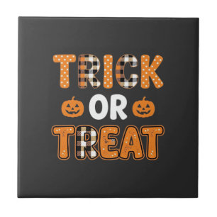 Carreau Conception de vecteur de citrouille Halloween Tric