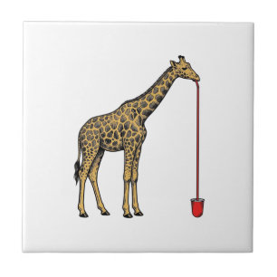 Carreau Conception de vecteur de paille à boire de girafe