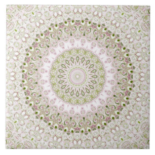 Carreau Conception Motif de Mandala rose et vert