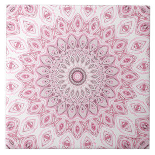 Carreau Conception Motif Mandala rose et blanc