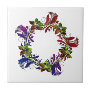 Carreau Conception multicolore florale fraîche