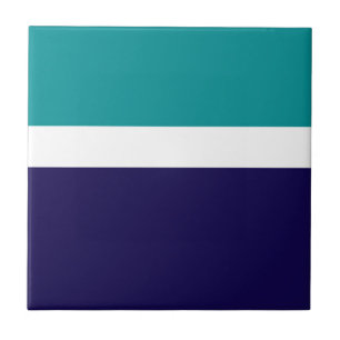 Carreau Conception turquoise de blocs de couleur bleu blan