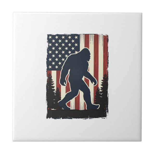 Carreau Conception vectorielle de forêt de drapeau américa (Devant)