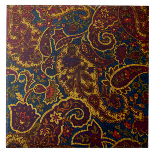 Carreau Conception vintage mignonne de Paisley de brun