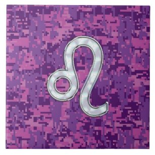 Carreau Connexion Leo sur Camouflage numérique Fuchsia ros