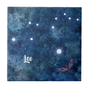 Carreau Constellation Boho Blue Zodiac Leo
