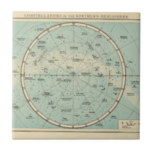 Carreau Constellations, système solaire, lune
