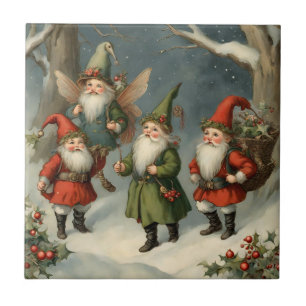 Carreau Conte de fée vintage Les nanas de Noël dans la for