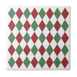 Carreau Contemporain géométrique Bourgogne rouge et vert
