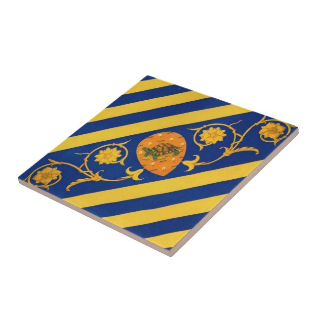Carreau Contrada della Tartuca (Tortoise) Palio di Siena (Côté)