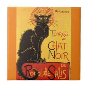 Carreau Conversation Noir Steinlen Belle Epoque Art Vintag