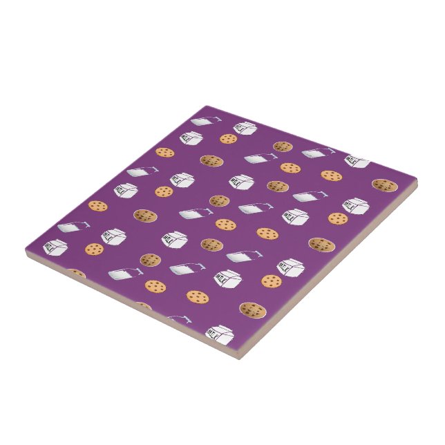 Carreau Cookies et lait sur violet (Côté)